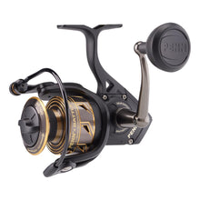 Load image into Gallery viewer, PENN Battle III Spinning Inshore/Nearshore Fishing Reel, HT-100 Front Drag, max of 25lb | 11.3kg, Made with Sturdy All-Aluminum Composition for Durability, 5000, Black Gold
