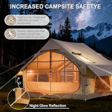 Load image into Gallery viewer, Blow Up Tent with Skylight and Stove Jack,4-6 Person Inflatable Camping Hot Tent with Pump,Easy Setup Family Camping Tent 4 Season Waterproof Outdoor Tents,Beige
