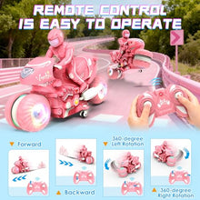 Load image into Gallery viewer, Remote Control Motorcycle for Girls with RGB Wheels Lights
