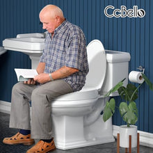 Load image into Gallery viewer, Elevated toilet seat, Heavy Duty, Never Loosen, Raised toilet seat elongated bowl, White(18.5”)
