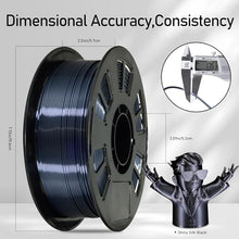 Load image into Gallery viewer, DO3D Silk Black PLA Satin Shiny 3D Printer Filament, 1.75mm Diameter 1kg Spool 2.2lbs for FDM 3D Printers
