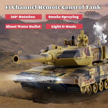 Load image into Gallery viewer, RC Tank That Shoots, 2.4GHz Military Vehicles Model with 360°Rotating Turret, Auto Demo, Sound &amp; Smoke &amp; Light
