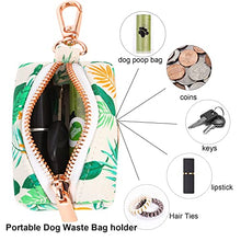 Load image into Gallery viewer, ARING PET Dog Waste Bag Dispenser, Cotton Doggy Poop Bags Holders Attach to Any Leashes, Portable Washable Leaf Pattern Pet Waste Pouch Dispenser with Metal Zipper
