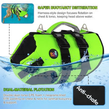 Load image into Gallery viewer, Dogcheer Dog Harness Life Jacket, High Buoyancy Neoprene Dog Life Vest for Swimming Boating, Adjustable Puppy Swim Vest Reflective Pet Float Vest for Small Medium Large Dogs - Green, S
