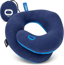 Load image into Gallery viewer, BCOZZY Kids Travel Neck Pillow (3-7 Y/O)- Patented Soft Toddler Pillow for Head &amp; Chin Support in Car Seat, Airplane, and Road Trip Sleeping. Adjustable Size. Fully Washable. Carry Bag. Small, Navy
