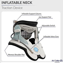 Load image into Gallery viewer, Neck Traction Device by Air Collar - Neck Stretcher - Cervical Traction Device - Neck &amp; Shoulder Pain Relief - Stretcher Collar for Improved Spine Alignment - (2nd Gen - Manual) - See Size Chart*
