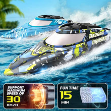 Load image into Gallery viewer, BEZGAR RC Boat, 2 Packs 12 inch Fast Speed RC Boat 30 KPH with A Portable Suitcase for Lakes &amp; Pools &amp; Salt Water
