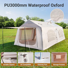 Load image into Gallery viewer, ABORON 10-12 Person Inflatable Camping Tent, 2-Room Glamping Tent with Pump

