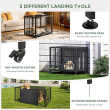 Load image into Gallery viewer, Heavy Duty Dog Crate for Medium Dogs, 3 in 1 37.8" Foldable Collapsible Dog Kennel &amp; Playpen with Wheels &amp; Feeding Bowls, Escape-Proof Metal Dog Cage with Lockable Door for Indoor Outdoor Use, Black
