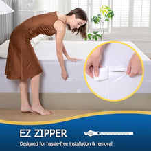 Load image into Gallery viewer, King Zippered Mattress Encasement, Waterproof Zipper Mattress Protector, Breathable, Noiseless, Machine-Washable Zip Mattress Cover?Fitting 7" - 15" Deep Mattress
