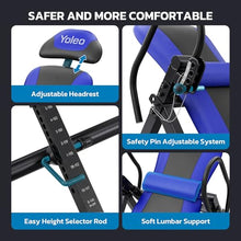 Load image into Gallery viewer, YOLEO Inversion Table for Back Pain 2026 Foldable Inversion Table w/Removable Lumbar Pad, Reversible Ankle Holders, Easy Assembly
