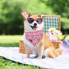 Load image into Gallery viewer, ARING PET Bee Dog Bandanas, Spring Yellow Pink Bees Pet Bandana Scarf Triangle Bibs for Puppy Small Medium Large Boy Girl Dogs Cats-L
