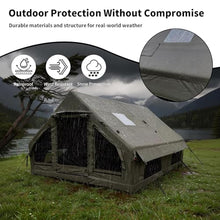 Load image into Gallery viewer, Qeroo® Luxury Inflatable Camping Tent,Wind &amp; Rain Resistant,Breathable &amp; Durable Wear-Resistant Fabric,Built-in Stove Jack,Fast Setup with Pump,All-Season Ready,Dual Doors,Mosquito-Proof Mesh Windows
