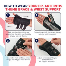 Load image into Gallery viewer, Doctor Developed Carpal Tunnel Wrist Brace Night Support, Thumb Spica Splint Right Hand for De Quervains Tenosynovitis, Tendonitis, Wrist Brace With Thumb Support-Small/Medium-Women &amp; Men, Black
