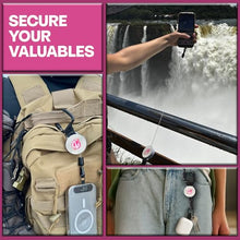 Load image into Gallery viewer, ClutchLoop Anti-Theft Phone Tether - Universal Adhesive Anchor, Retractable Steel Line and Locking Carabiner (Pinkie)
