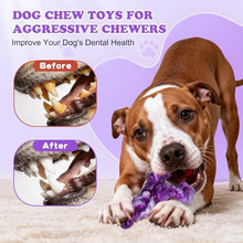 Load image into Gallery viewer, Baypetly 3Pack Dog Chew Toys for Aggressive Chewers, Indestructible Interactive Dog Chew Nylon Bone Toys for for Medium Large Breed 15-60lbs, Teething Toy to Keep Them Busy, Bacon Flavor (Purple)
