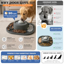 Load image into Gallery viewer, JOJDZD Dog Lick Bowl with Interactive Rolling Ball &amp; Slow Feeder s,Grey
