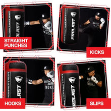 Load image into Gallery viewer, PROLAST 4 Ft 135 Lb XL Heavy Punching Boxing Bag for Adults, MMA, Martial Arts, Muay Thai, Kicking, Strength Training Equipment, Unfilled, New Edition Logo, Black and Red
