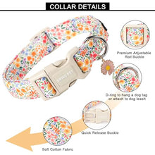 Load image into Gallery viewer, ARING PET Spring Summer Dog Collar-Cute Dog Collar for Small Dogs, Adjustable Cotton Floral Pet Collars Puppy Collar for Small Medium Large Dogs
