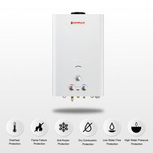Load image into Gallery viewer, CAMPLUX Outdoor Tankless Water Heater Propane, 4.22 GPM Propane Tankless Water Heater, 16L Outdoor Water Heater for Camping, Remote Cabins, Tiny House &amp; Mobile Home, 110,000 BTU, BW422
