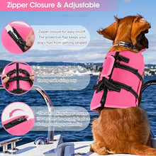 Load image into Gallery viewer, Dogcheer Dog Life Jacket with Zipper and Rescue Handle, Ripstop Puppy Life Vest with Chin Float for Swimming, Adjustable Swim Water Vest for Small Medium and Large Dogs-Pink,S
