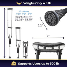 Load image into Gallery viewer, Air-Crutch Lightweight Walking Crutch, Adult Crutches for Walking with Comfortable Underarm
