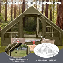 Load image into Gallery viewer, Inflatable Tents for Camping, 4-6 Person Easy Blow Up Tent with Hand Pump,4 Seasons Waterproof Air Inflatable Camping Tent House for Family Weekend Camping,Green
