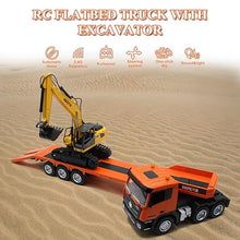 Load image into Gallery viewer, RC Semi-Trailer Engineering Tractor with Sound and Lights, Construction Vehicles Toy for Boys
