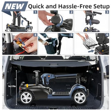 Load image into Gallery viewer, 20 Miles 4 Wheels Mobility Scooter for Seniors/Adults Up to 300LBS,350W Electric Wheelchair Detachable Lithium Battery,Dual Baskets,Rotating Seat,with Taillight, USB Charging, Gray 18AH
