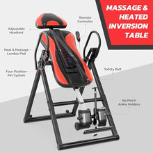 Load image into Gallery viewer, YOLEO Inversion Table Massage &amp; Heat 2025 New Inversion Table for Back Pain Relief Equipment w/Remote Control, Reversible Ankle Holders, Heavy Duty up to 320lbs
