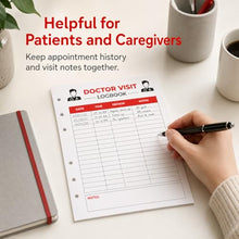 Load image into Gallery viewer, A5 Doctor Appointment Log Book Inserts, 6-Hole Medical Visit Refill Pages, 50 Sheets
