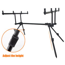 Load image into Gallery viewer, Carp Fishing Rod Holder,HUIOP Adjustable Retractable Carp Fishing Rod Stand with LED Bite Alarms
