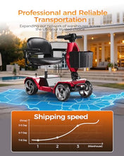 Load image into Gallery viewer, Foldable Mobility Scooters for Seniors, FSA&amp;HSA Eligible,330LBS Capacity, Red Powered Electric Mobility Scooters, 4 Wheel Lightweight Mobility Scooters for Adults, Folding Travel Motorized Scooter
