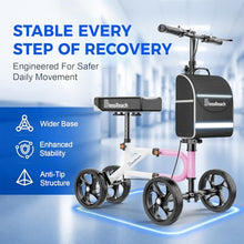 Load image into Gallery viewer, BlessReach Economy Knee Scooter Steerable Knee Walker for Foot Injuries Compact Crutch Alternative with Dual Braking System (Pink)
