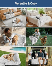 Load image into Gallery viewer, blunique Calming Extra Large Dog Bed for Couch, 45 x 37 inch Removable Couch Cover for Dogs Washable, Non-Slip Fluffy Plush Dog Sofa Mat for Furniture Protector - Grey

