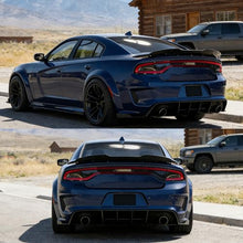 Load image into Gallery viewer, STSEV01 Rear Wickerbill Spoiler Wing Fit for Dodge Charger 2011-2023 Accessories SE/SXT/SRT/GT/RT/Daytona/Scat Pack, Carbon Fiber Look Hellcat Style Spoiler + Smoked Wicker Bill Exterior

