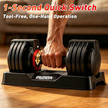 Load image into Gallery viewer, 25/55lb Adjustable Dumbbell Set of 2, 5-in-1/10-in-1 Free Weights with Anti-Slip Texture Handle for Exercise, Fitness Equipment Set for Home Gym Strength Training, Suits Both Men and Women(Red 25LBS Pair)
