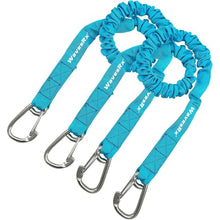 Load image into Gallery viewer, DockingPal™ - Premium Flat Bungee Dock Lines for Boats (Lagoon Blue | Elastic Boat Dock Rope with Stainless Steel Carabiners | Stretches from 3' to 5' | Absorbs Shocks Damage to Jet Ski, PWC
