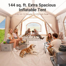 Load image into Gallery viewer, ABORON 10-12 Person Inflatable Camping Tent, 2-Room Glamping Tent with Pump

