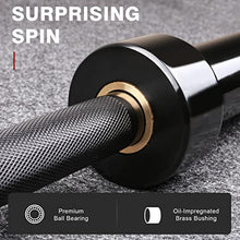 Load image into Gallery viewer, LIONSCOOL 7ft Olympic Barbell (40lbs Weight, Black E-coating, 500LBS, Center Knurl)
