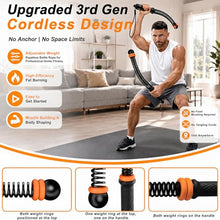 Load image into Gallery viewer, Salario Portable Cordless Battle Ropes – Home Gym Workout Equipment for Intensive Training &amp; Core Strength, Ideal for Home, Office, Travel and Small Spaces(Black &amp; Grey)
