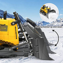 Load image into Gallery viewer, Bulldozer, 11 Channel Full Functional Dozer Vehicle, 360° Rotating RC Dozer with Metal Parts &amp; Rubber Tracks, Remote Control Bulldozers with Lights &amp; Sound, RC Construction Vehicles for Adults
