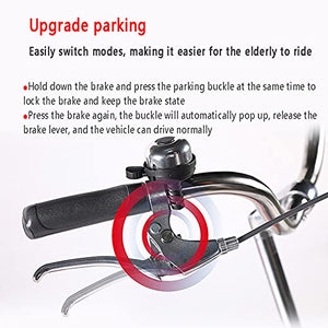 Three Wheel Bike, Adult Tricycle Small Adult Bicycle 4Wheel+Seat Backrest Basket Traditional Design for Seniors Cycling Pedalling