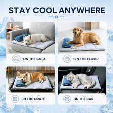 Load image into Gallery viewer, Dog Cooling Mat for Dogs, 28.4”×18.5” Breathable Cooling Mat for Small or Medium Pets (Q-Max 0.485), Thick Washable Pet Cooling Mat with Pillow, Long-lasting Chill Pet Pad for Crate, Sofa, Floor, Car
