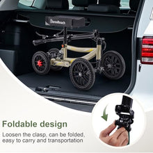 Load image into Gallery viewer, BlessReach Knee Scooter Walker for Adults Foot Injuries Ankle Surgery, Knee Scooters for Adult, Foldable Steerable with Dual Handbrake, Height Adjustable Handle &amp; Knee Pad, 300 lbs Capacity,Champagne
