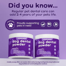 Load image into Gallery viewer, Dog Dental Powder for Teeth Cleaning - Dental Powder for Dogs Teeth – Prevent Dog Bad Breath with Probiotics for Fresh Breath &amp; Oral Health – Chicken Flavored, 60 Scoop Supply
