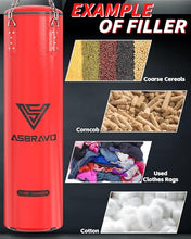 Load image into Gallery viewer, ASBRAVO Punching Bag for Adults, 4ft PU Heavy Boxing Bag Set 12OZ Gloves for MMA Muay Thai Kickboxing Training Home Gym, Martial Art (Unfilled)-Red
