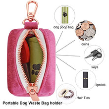 Load image into Gallery viewer, ARING PET Dog Poop Bag Holder, Velvet Doggy Waste Bag Dispenser Attach to Any Leashes, Portable Washable Pet Waste Pouch Dispenser with Metal Zipper
