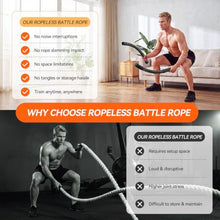 Load image into Gallery viewer, LunaHush Weighted Ropeless Battle Ropes for Home Gym, 3 Adjustable Resistance, Heavy Duty Cordless Battle Ropes for HIIT, Full Body Workout, Men &amp; Women, Black

