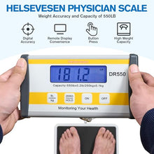 Load image into Gallery viewer, Medical Floor Scale, Digital Physician Scale with BMI, 550 lb/250 kg Capacity, Low-Profile Heavy Duty Bariatric Scale with Anti-Slip Rubber Mat (DR550B)
